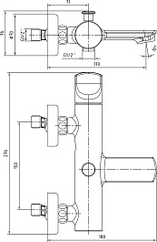 E.C.A. Смеситель для ванны Myra 104302470 красный – фотография-2